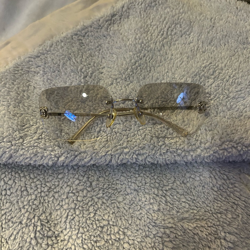 Vintage Chanel Rimless Rhinestone Sunglasses - Picture 4 of 17